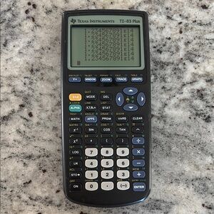 Texas Instruments Black Graphing Calculator Compact Design TI-83 plus